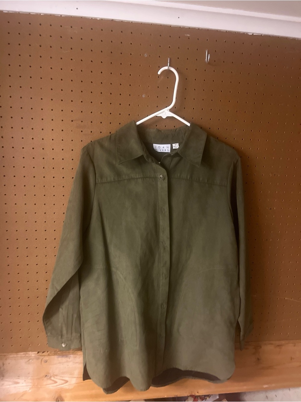 Joan Rivers Olive Green Button-Down Shirt